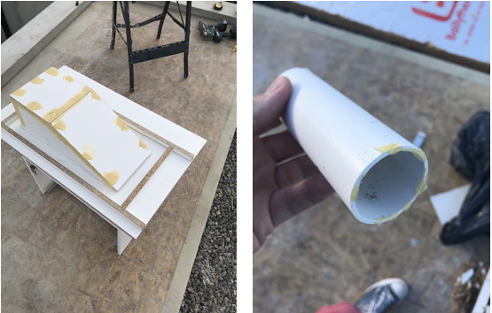 The mould made with 2 part resin filler covering the countersunk screws The Mould